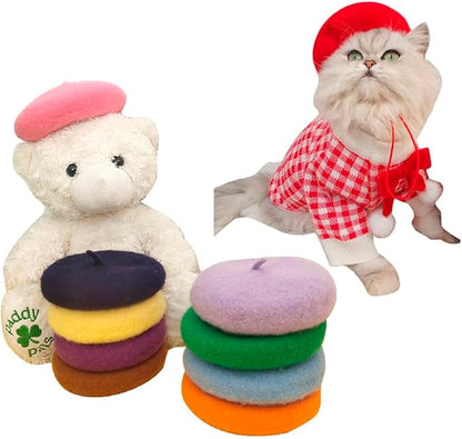 Dog Beret Hats Cats Hats Fashion Four Seasons Funny Comfortable Winter Pet Hat (Green)