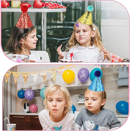 Dog Birthday Hat, 4 Pcs Birthday Hat for Dogs with 0-9 Numbers Cute Party Hats for Dogs Cats for Holiday Wedding Puppies Kittens Costume Accessories (Red Pink Blue Gold)