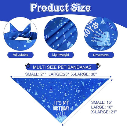 Dog Birthday Party Supplies, Blue Dog Birthday Set with Hat Bandana Numbers for Small Boy Pets Puppy