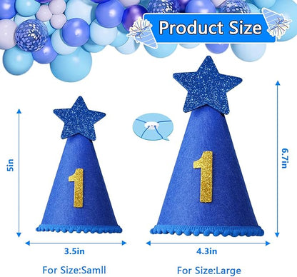 Dog Birthday Party Supplies, Blue Dog Birthday Set with Hat Bandana Numbers for Small Boy Pets Puppy