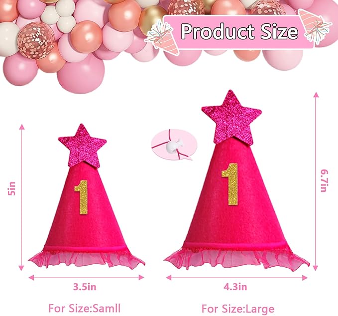 Dog Birthday Party Supplies, Rose Pink Dog Birthday Set with Hat Bandana Numbers for XLarge Large Girl Pets Puppy
