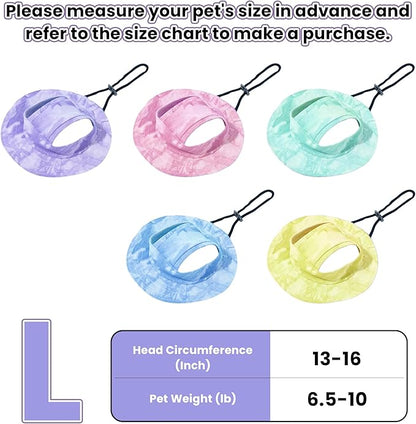 Dog Bucket hat,cat hat, Bucket hat for Dogs with Ear Holes, Bucket hat for Dogs,Hats for Cats,Cat Sun hat Keep Your Pets Sun-Protected, Cool, Stylish and Beautiful. (Purple, L)