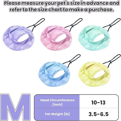 Dog Bucket hat,cat hat, Bucket hat for Dogs with Ear Holes, Bucket hat for Dogs,Hats for Cats,Cat Sun hat Keep Your Pets Sun-Protected, Cool, Stylish and Beautiful. (Purple, M)
