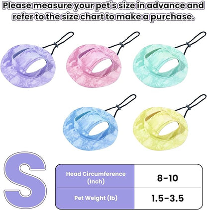 Dog Bucket hat,cat hat, Bucket hat for Dogs with Ear Holes, Bucket hat for Dogs,Hats for Cats,Cat Sun hat Keep Your Pets Sun-Protected, Cool, Stylish and Beautiful. (Purple, S)