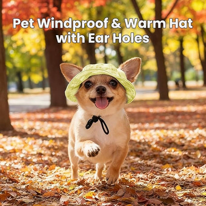 Dog Bucket hat,cat hat, Bucket hat for Dogs with Ear Holes, Bucket hat for Dogs,Hats for Cats,Cat Sun hat Keep Your Pets Sun-Protected, Cool, Stylish and Beautiful. (Yellow, M)