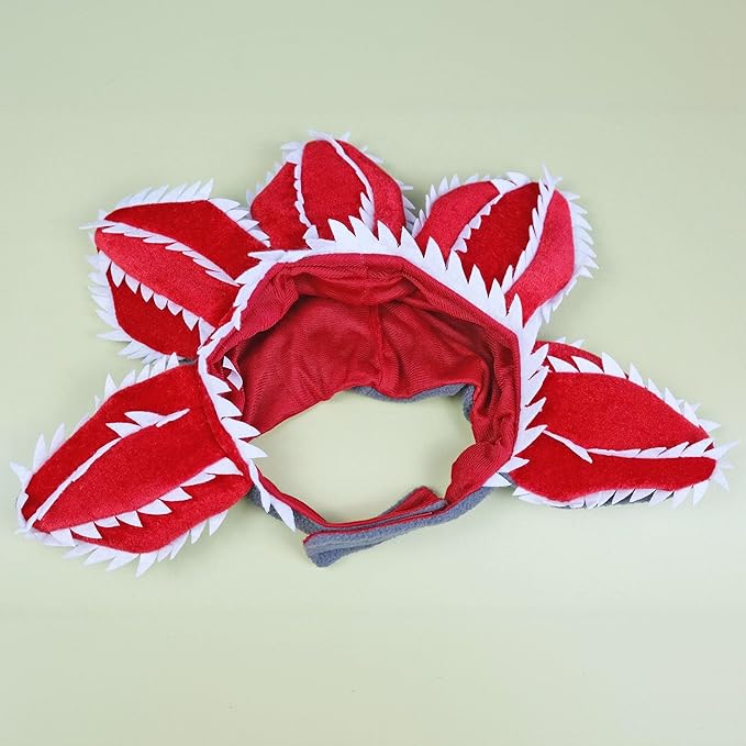 Dog Costume Hat Ear Wrap Piranha Plant Design, Funny Dog Halloween Costumes Headwear, Warm Pet Ear Head Wrap for Cold Weather, Pet Cosplay Clothes for Birthday Party, Christmas,M