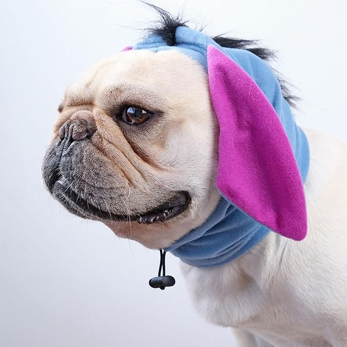 Dog Costume Hat with Donkey Ear for Dogs and Cats, Funny Dog Halloween Christmas Costumes Headwear,Small Medium Large Pet Cosplay Clothes for Party Birthday and Holiday,M