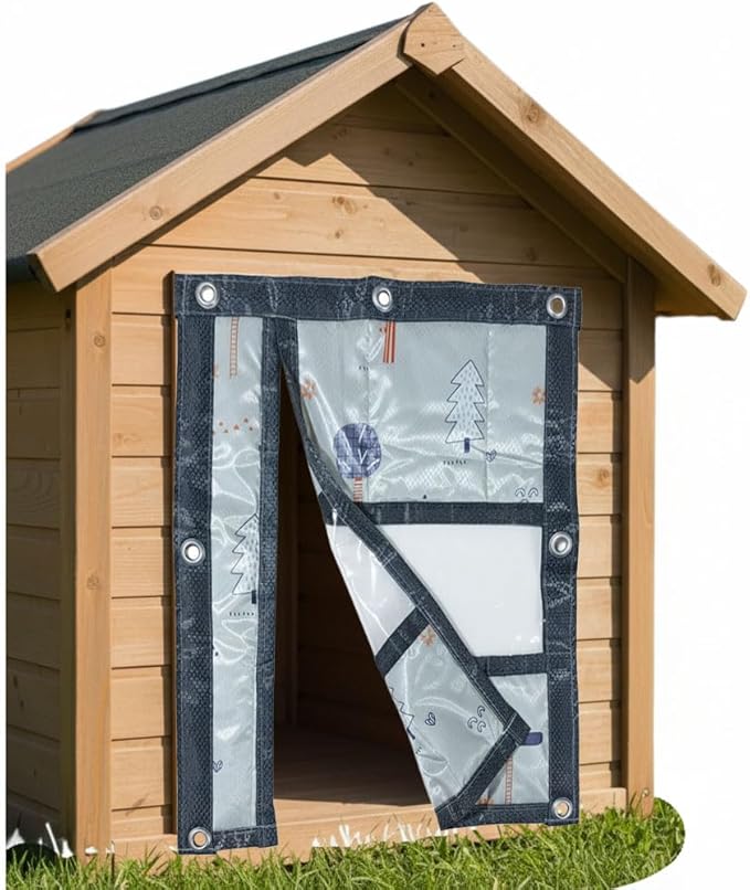Dog Door Flap, Insulated Windproof Magnetic Replacement Pet Door Cover with Clear Window & Weighted Bottom Bar,for Dog Houses, Cat Houses, and Other Pet Shelters,2 Sizes (15.7 * 19.7)