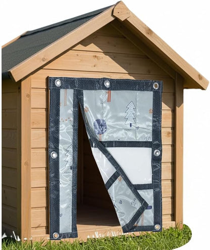 Dog Door Flap, Insulated Windproof Magnetic Replacement Pet Door Cover with Clear Window & Weighted Bottom Bar,for Dog Houses, Cat Houses, and Other Pet Shelters,2 Sizes (15.7 * 19.7)