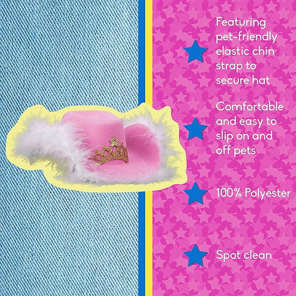 Doggy Parton Pink Cowgirl Hat with Tiara Accent for Pets - XS/S (22120705)