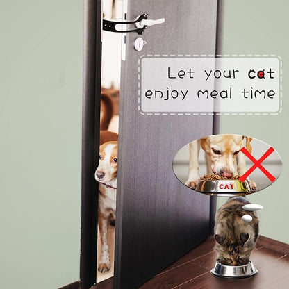 Elilier Cat Door Latch Holder,【8 Adjustable Sizes】 Stronger Flex Cat Door Stopper, Keep Door Open 1.5" to 8", Let's Cats in and Keeps Dogs Out of Litter & Food, No Tool Required & No Wall Damage