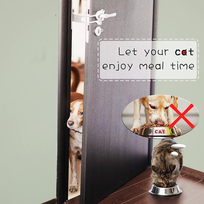 Elilier Cat Door Latch Holder,【8 Adjustable Sizes】 Stronger Flex Cat Door Stopper, Keep Door Open 1.5" to 8", Let's Cats in and Keeps Dogs Out of Litter & Food, No Tool Required & No Wall Damage