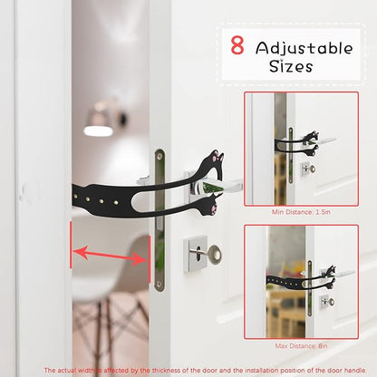 Elilier Cat Door Latch Holder,【8 Adjustable Sizes】 Stronger Flex Cat Door Stopper, Keep Door Open 1.5" to 8", Let's Cats in and Keeps Dogs Out of Litter & Food, No Tool Required & No Wall Damage