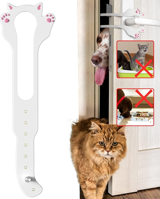 Elilier Cat Door Latch Holder,【8 Adjustable Sizes】 Stronger Flex Cat Door Stopper, Keep Door Open 1.5" to 8", Let's Cats in and Keeps Dogs Out of Litter & Food, No Tool Required & No Wall Damage