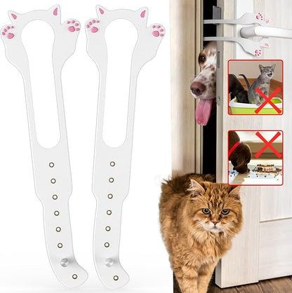 Elilier Cat Door Latch Holder,【8 Adjustable Sizes】 Stronger Flex Cat Door Stopper, Keep Door Open 1.5" to 8", Let's Cats in and Keeps Dogs Out of Litter & Food, No Tool Required & No Wall Damage