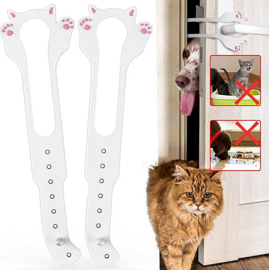 Elilier Cat Door Latch Holder,【8 Adjustable Sizes】 Stronger Flex Cat Door Stopper, Keep Door Open 1.5" to 8", Let's Cats in and Keeps Dogs Out of Litter & Food, No Tool Required & No Wall Damage