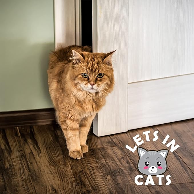 Elilier Cat Door Latch Holder,【8 Adjustable Sizes】 Stronger Flex Cat Door Stopper, Keep Door Open 1.5" to 8", Let's Cats in and Keeps Dogs Out of Litter & Food, No Tool Required & No Wall Damage