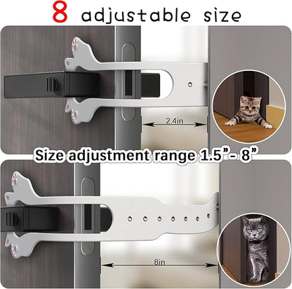 Elilier Cat Door Latch Holder,【8 Adjustable Sizes】 Stronger Flex Cat Door Stopper, Keep Door Open 1.5" to 8", Let's Cats in and Keeps Dogs Out of Litter & Food, No Tool Required & No Wall Damage