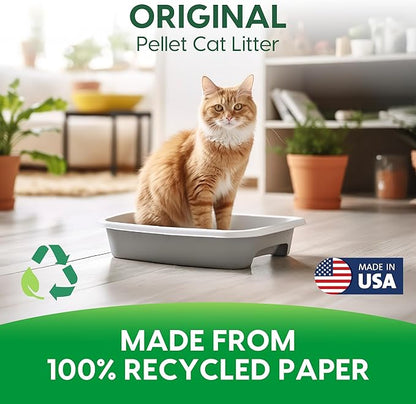 Fresh News Recycled Paper Original Pellet Cat Litter, 12 Pound, Non-Clumping, Unscented, Made in USA
