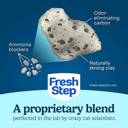 Fresh Step Advanced Simply Unscented Multi Cat Clumping Cat Litter, Low Dust, Odor Control with Activated Charcoal Tech, Compatible in Automatic Litter Boxes, 18.5 lb.