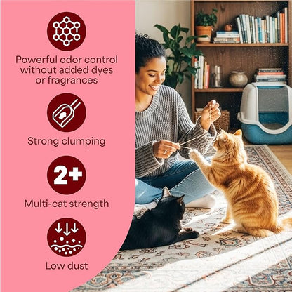Fresh Step Advanced Simply Unscented Multi Cat Clumping Cat Litter, Low Dust, Odor Control with Activated Charcoal Tech, Compatible in Automatic Litter Boxes, 37 lbs. (2 x 18.5 lb.)