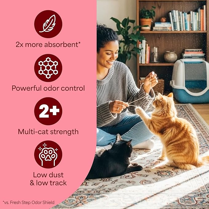 Fresh Step Clean Care Crystal Cat Litter, Lightweight with Febreze Freshness and Long-Lasting Odor Control, Low Dust, 16 lbs. (2 x 8 lb bag)