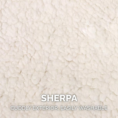 Furhaven Large to XL Dog Hat, Washable & Cozy - Sherpa Flex-Fit Polar Bear Dog Hat Costume - Cream, Large to Extra Large