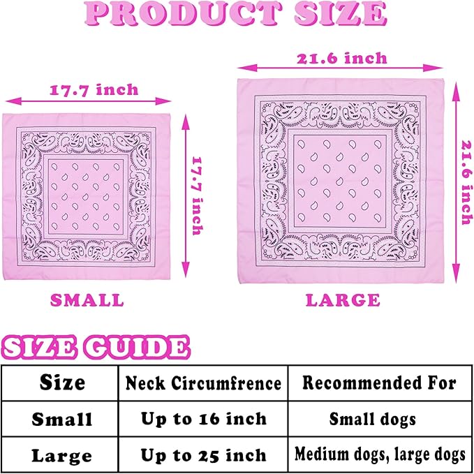 GOYOSWA Dog Halloween Costumes, Dog Cowboy Costume Halloween Pet Cowboy Hat Bandana Scarf for Small Medium Large Dogs Pets (Pink Hat & Pink Bandana, Small)