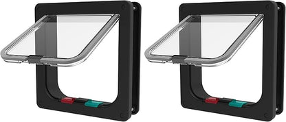 Hakuna Pets Standard Cat and Small Pet Door, Small, Black, Pets up to 11 lbs. (Pack of 2)