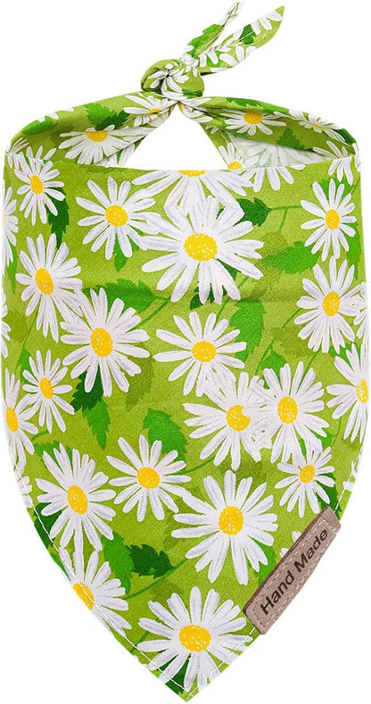 Hawaiian Costume Set for Dog & Cat: Sunflower Pet Hat, Bandana, Sunglasses - Yellow, Cotton, Summer