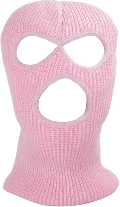 HOWWFALY Dog Halloween Christmas Costume Ear Muffs Noise Protection Knitted Dogs Ears Warm Hats Dog Robbers & Thieves Mask Funny Pet Cosplay for Medium Large Dog(Pink Mask)