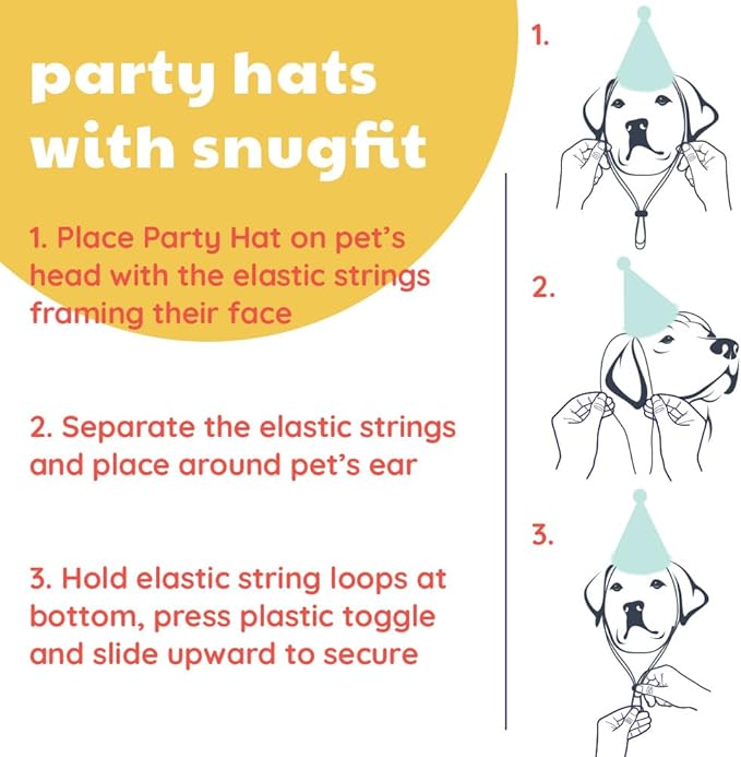 Huxley & Kent Pet Party Hat for Dogs & Cats - Fun Birthday Hat with SnugFit Adjustable Straps - Comfy Pet Costume Accessory for Parties, Gotcha Days & Celebrations - Pink, Small