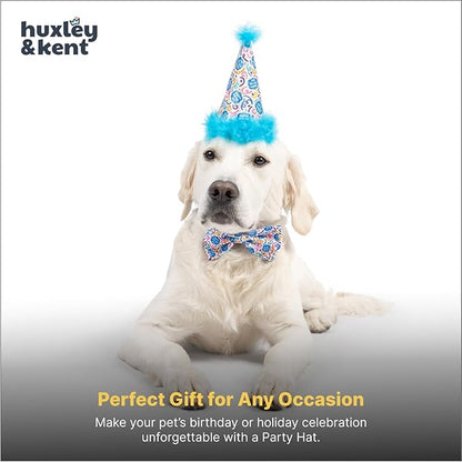 Huxley & Kent Pet Party Hat w/SnugFit Tech - Cute Glitter Doggie Birthday Party Hat- Cat & Dog Birthday Hat - Dog Hats for Parties, Adoption or Gotcha Day (Happy Got Me Day, Small)