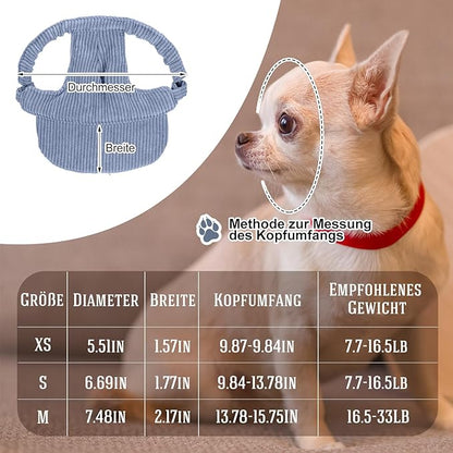 Jadive Small Dog Sun Hat with Ear Holes, Dog Cat Sunglasses with Anti-Slip Silicone Rope Baseball Cap Adjustable Puppy Sunbonnet Headdress Beach Visor Hat for Puppies Summer Outdoor(Blue)