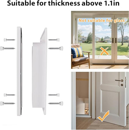 Large Cat Doors(Outer Size 10.6" x 9.2"), 4-Way Locking Cat Door for Interior Exterior Doors, Weatherproof pet Door with Magnet for Cat or Dog < 21.5 inches in Girth(White L)