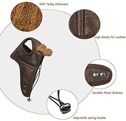 Leconpet Dog Aviator Hat, Dog Winter Pilot Hat with Ear Flaps for Cold Weather (M, Brown)