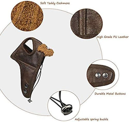 Leconpet Dog Aviator Hat, Dog Winter Pilot Hat with Ear Flaps for Cold Weather (XL, Brown)