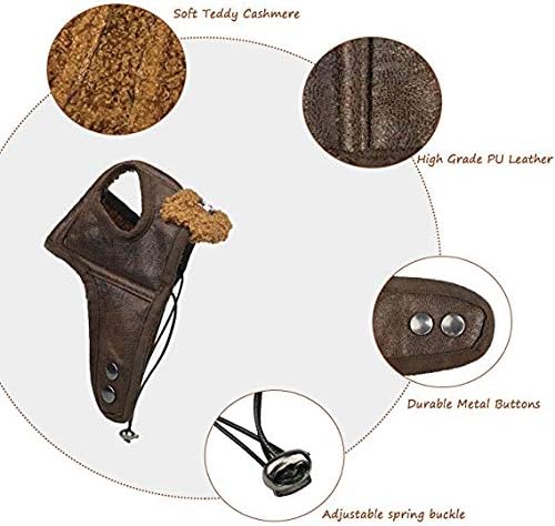 Leconpet Dog Aviator Hat, Dog Winter Pilot Hat with Ear Flaps for Cold Weather (XL, Coffee)