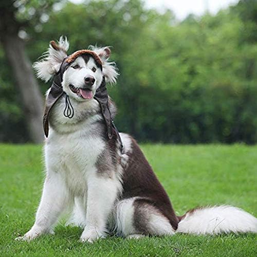 Leconpet Dog Aviator Hat, Dog Winter Pilot Hat with Ear Flaps for Cold Weather (XL, Coffee)