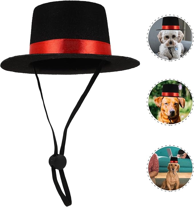 LUOZZY Pet Top Hat Graduation Dog Cat Hat Pet Costume Hat with Adjustable Strap for Medium and Large Dogs Puppy Pets Christmas Graduation Party Supplies