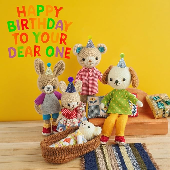 Mini Party Hats for Stuffed Animals, Birthday Party Cone Hats Dolls Dog Cat Rabbit Puppies Assorted Animal Birthday