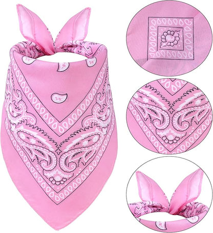 Pet Cowboy Costume Accessories Halloween Costumes for Small Pet Dogs Cat Cowboy Hat for Dogs and Bandana Scarf Halloween Party Western Cosplay Accessories (Pink, Small)