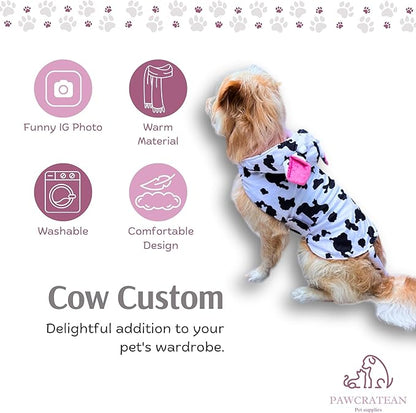 Pet Custom Dog Custom Cat Custom Hoodie, Sporty Look, Funny Gift, Halloween Holiday (Cow, Large)