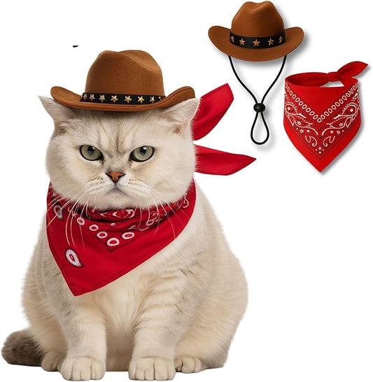 Pet Custom Dog Custom Cat Custom Hoodie, Sporty Look, Funny Gift, Halloween Holiday (Cowboy Set, One Size)