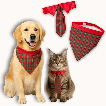 Pet Custom Dog Custom Cat Custom Hoodie, Sporty Look, Funny Gift, Halloween Holiday (Red Tie & Scarf Set, X-Large)