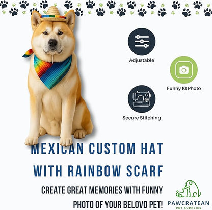 Pet Custom Dog Custom Cat Custom Hoodie, Sporty Look, Funny Gift, Halloween Holiday (Sombrero Set, One Size)