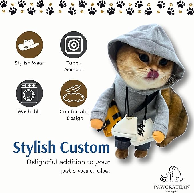 Pet Custom Dog Custom Cat Custom Hoodie, Sporty Look, Funny Gift, Halloween Holiday (Sporty Hoodie, Small)