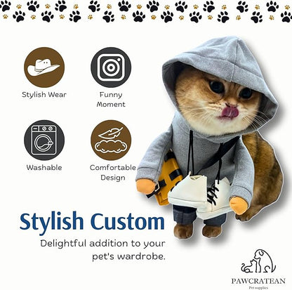Pet Custom Dog Custom Cat Custom Hoodie, Sporty Look, Funny Gift, Halloween Holiday (Sporty Hoodie, Small)