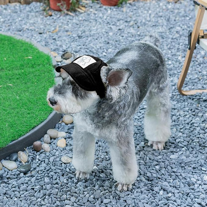 Pet Dog Baseball Cap, Cat Hat, Cat Dog Sun Cap with Ear Holes, Adjustable Puppy Outdoor Sun Hat (Black, X-Large)