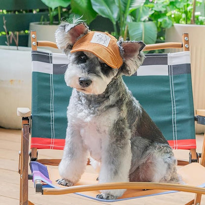 Pet Dog Baseball Cap, Cat Hat, Cat Dog Sun Cap with Ear Holes, Adjustable Puppy Outdoor Sun Hat (Brown, X-Small)